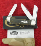 Case 23474 Sowbelly Bose Black/Green Micarta TB10339 SS Pocket Knife 2022 USA Made