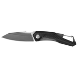 Kershaw 1220 Reverb Carabiner Knife Manual Open Frame Lock  G10/Carbon Fiber