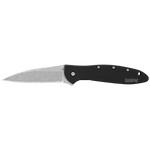 Kershaw 1660SWBLK 1660 Leek SpeedSafe Assisted Opening Flipper Knife Black Aluminum Liner Lock Ken Onion EDC USA