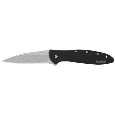 Kershaw 1660SWBLK 1660 Leek SpeedSafe Assisted Opening Flipper Knife Black Aluminum Liner Lock Ken Onion EDC USA