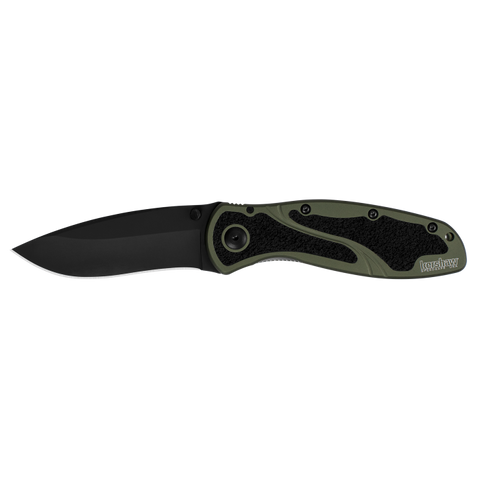 Kershaw 1670OLBLK 1670 Blur SpeedSafe Assisted Opening Knife Liner Lock Olive Green Aluminum Ken Onion USA