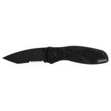 Kershaw 1670TBLKST 1670 Blur Tanto Serrated SpeedSafe Assisted Opening Knife Liner Lock Black Aluminum Ken Onion USA