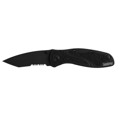 Kershaw 1670TBLKST 1670 Blur Tanto Serrated SpeedSafe Assisted Opening Knife Liner Lock Black Aluminum Ken Onion USA