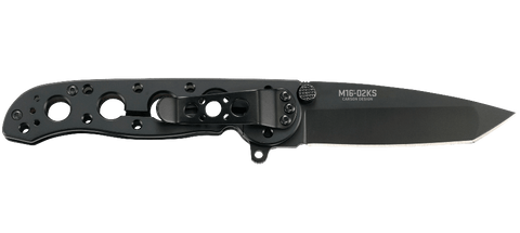 Columbia River CRKT M16-02KS Kit Carson Flipper Knife Frame Lock Black Tanto Blade Stainless Handle