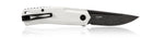 Steel Will F71-21 Fjord Flipper Knife White G10 Black Stonewashed D2 Pocket Clip Liner Lock
