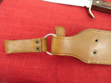 Western Knife W49 Bowie "A" Made 1977 USA Wood Handle Swivel Leather Sheath Excellent Cond