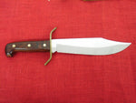 Western Knife W49 Bowie "A" Made 1979 USA Wood Handle Swivel Leather Sheath Excellent Cond
