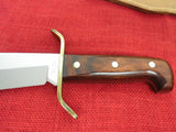 Western Knife W49 Bowie "A" Made 1979 USA Wood Handle Swivel Leather Sheath Excellent Cond